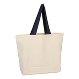 Xl Cotton Canvas Beach Bag (20'' W X 15'' H) 12 Oz-Bag-Brand Your Tote-Natural-Navy Blue-Brand Your Tote