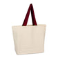 Xl Cotton Canvas Beach Bag (20'' W X 15'' H) 12 Oz-Bag-Brand Your Tote-Natural-Red-Brand Your Tote