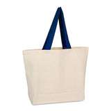 Xl Cotton Canvas Beach Bag (20'' W X 15'' H) 12 Oz-Bag-Brand Your Tote-Natural-Royal Blue-Brand Your Tote