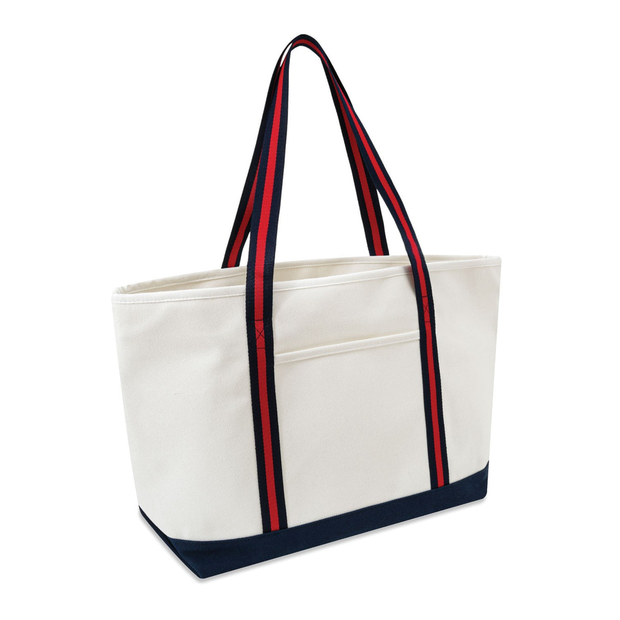 Xl Cotton Canvas Commander Tote Bag (24'' W X 14.17'' H) 24 Oz-Tote Bag-Brand Your Tote-Natural-Navy Blue-Red-Brand Your Tote