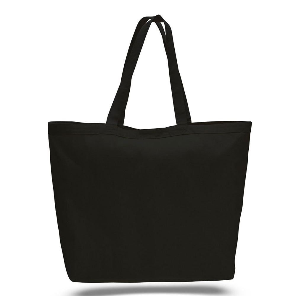 Xl Cotton Canvas Instyle Tote Bag (23'' W X 17'' H) 12 Oz-Tote Bag-Brand Your Tote-Black-Brand Your Tote
