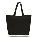 Xl Cotton Canvas Instyle Tote Bag (23'' W X 17'' H) 12 Oz-Tote Bag-Brand Your Tote-Black-Brand Your Tote