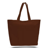Xl Cotton Canvas Instyle Tote Bag (23'' W X 17'' H) 12 Oz-Tote Bag-Brand Your Tote-Chocolate Brown-Brand Your Tote