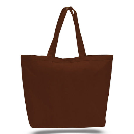 Xl Cotton Canvas Instyle Tote Bag (23'' W X 17'' H) 12 Oz-Tote Bag-Brand Your Tote-Chocolate Brown-Brand Your Tote