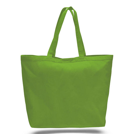 Xl Cotton Canvas Instyle Tote Bag (23'' W X 17'' H) 12 Oz-Tote Bag-Brand Your Tote-Lime Green-Brand Your Tote