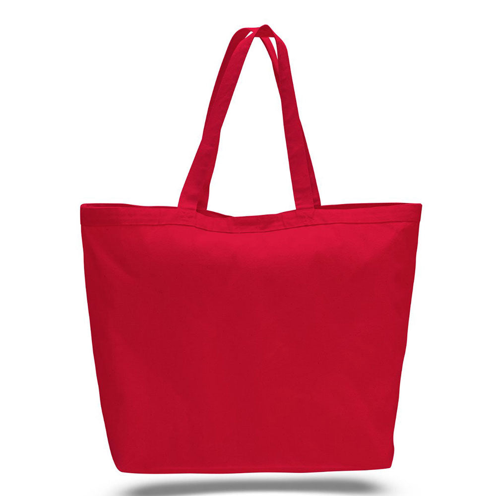 Xl Cotton Canvas Instyle Tote Bag (23'' W X 17'' H) 12 Oz-Tote Bag-Brand Your Tote-Red-Brand Your Tote