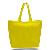 Xl Cotton Canvas Instyle Tote Bag (23'' W X 17'' H) 12 Oz-Tote Bag-Brand Your Tote-Yellow-Brand Your Tote