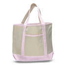 Xl Cotton Canvas Ocean Front Shopping Tote Bag (22'' W X 16'' H) 12 Oz-Tote Bag-Brand Your Tote-Natural-Light Pink-Brand Your Tote