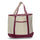 Xl Cotton Canvas Ocean Front Shopping Tote Bag (22'' W X 16'' H) 12 Oz-Tote Bag-Brand Your Tote-Natural-Maroon-Brand Your Tote