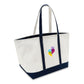 Xl Cotton Canvas Premium Canvas Tote Bag (28'' W X 15'' H) 24 Oz-Tote Bag-Brand Your Tote-Natural-Navy Blue-Brand Your Tote
