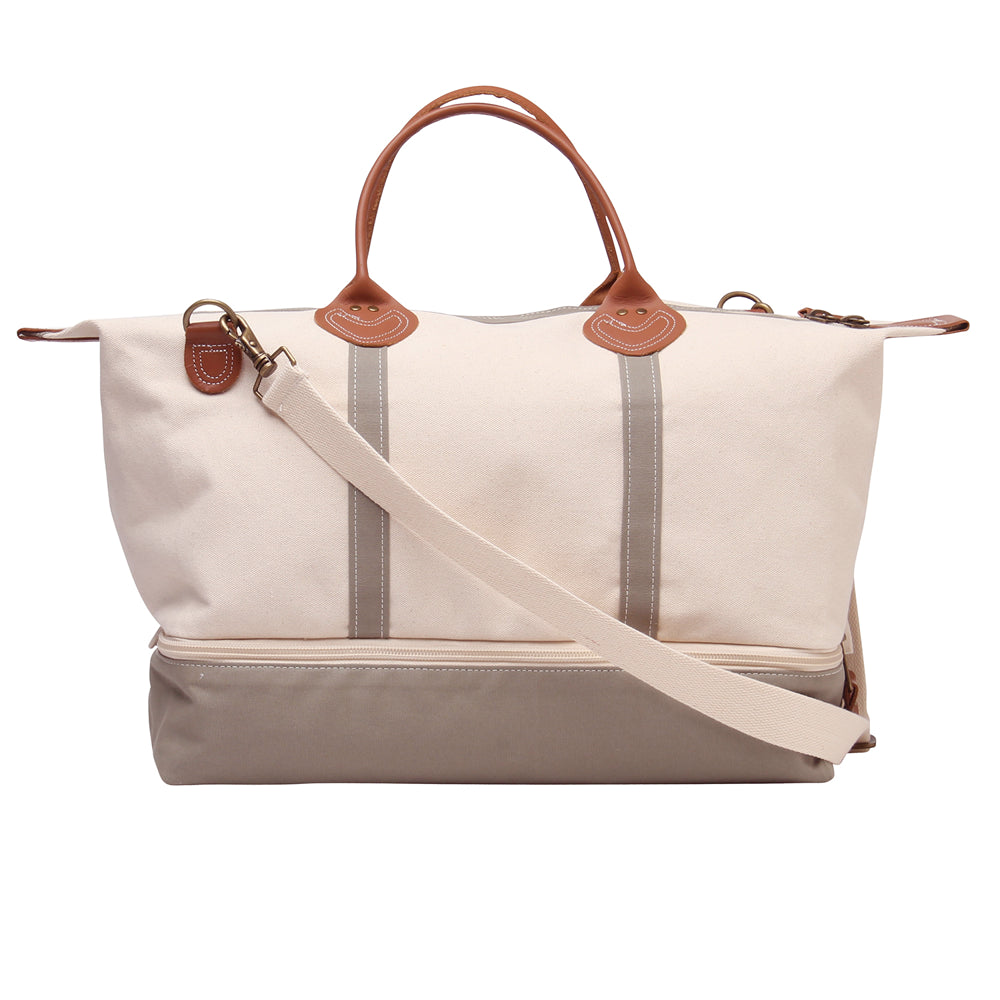 Xl Cotton Canvas Sierra Weekender Bag (24'' W X 14'' H) 20 Oz-Bag-Brand Your Tote-Grey-Brand Your Tote