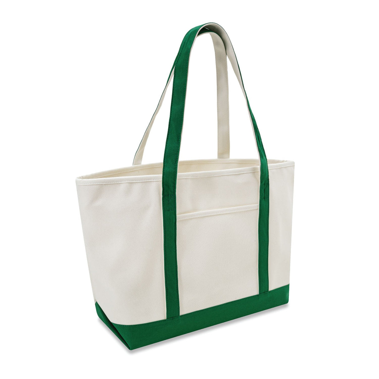 Xl Cotton Canvas Yacht Club Tote Bag (24'' W X 14.17'' H) 24 Oz-Tote Bag-Brand Your Tote-Natural-Green-Brand Your Tote