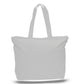 Xl Cotton Canvas Zippered Tote Bag (20'' W X 15'' H) 12 Oz-Tote Bag-Brand Your Tote-White-Brand Your Tote