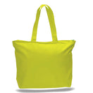 Xl Cotton Canvas Zippered Tote Bag (20'' W X 15'' H) 12 Oz-Tote Bag-Brand Your Tote-Yellow-Brand Your Tote