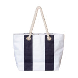 Xl Dobby Cotton Beach Club Tote Bag (22'' W X 14.9'' H) 18 Oz-Tote Bag-Brand Your Tote-Navy Blue-Brand Your Tote
