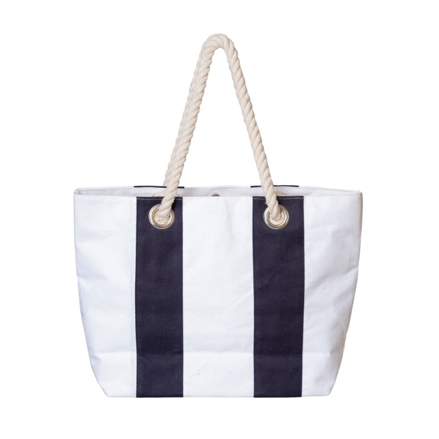 Xl Dobby Cotton Beach Club Tote Bag (22'' W X 14.9'' H) 18 Oz-Tote Bag-Brand Your Tote-Navy Blue-Brand Your Tote