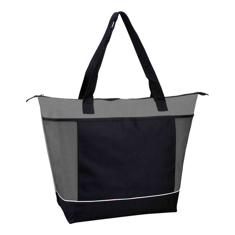 Xl Polyester Cooler Tote Bag (22'' W X 16'' H) 600D-Tote Bag-Brand Your Tote-Grey-Black-Brand Your Tote