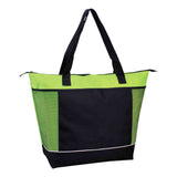Xl Polyester Cooler Tote Bag (22'' W X 16'' H) 600D-Tote Bag-Brand Your Tote-Lime Green-Black-Brand Your Tote