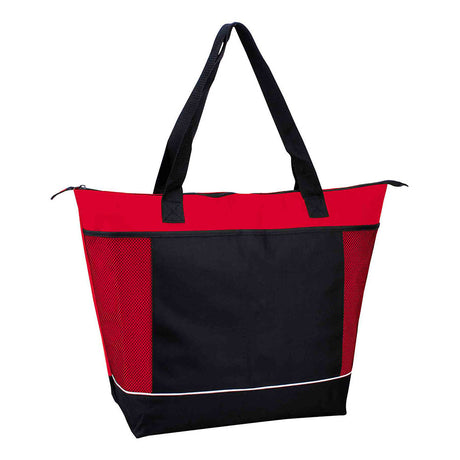 Xl Polyester Cooler Tote Bag (22'' W X 16'' H) 600D-Tote Bag-Brand Your Tote-Red-Black-Brand Your Tote