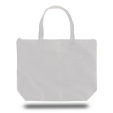 Xl Polypropylene Zippered Tote Bag (20'' W X 15'' H) 100 Gsm-Tote Bag-Brand Your Tote-White-Brand Your Tote